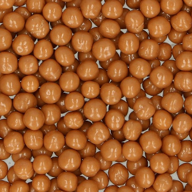 Vista delantera del perlas crujientes de chocolate y caramelo salado de 155 gr - FunCakes