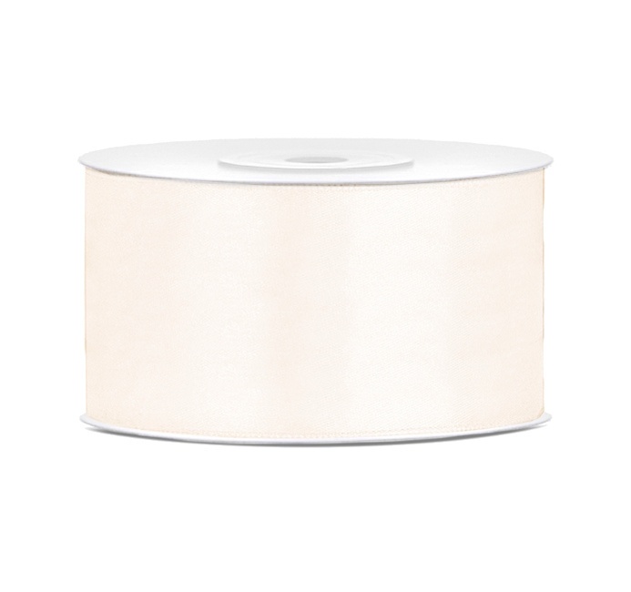 25 m de ruban satin blanc 3,8 cm