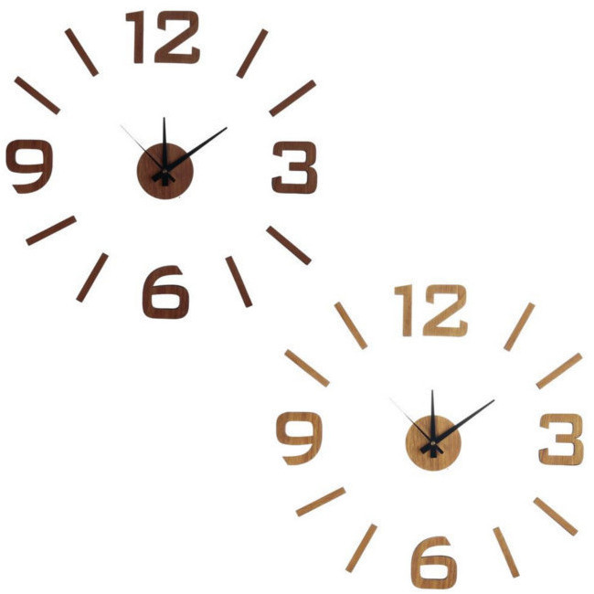 Reloj de pared adhesivo efecto madera de 60 cm - DCasa - 1 unidad por 16,50  €