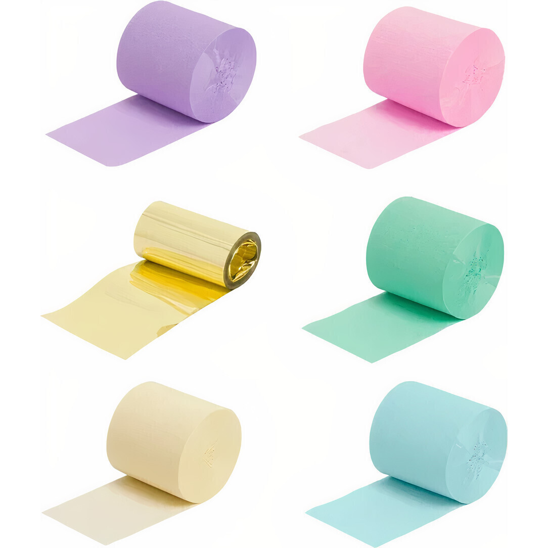 Papel crepé de colores pastel