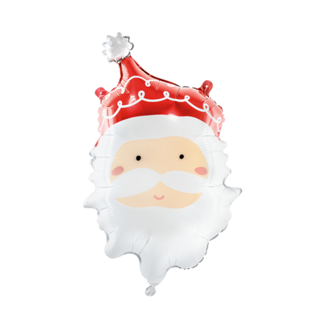 Vista frontal del globo de cabeza Papá Noel de 37 x 60 cm - PartyDeco en stock