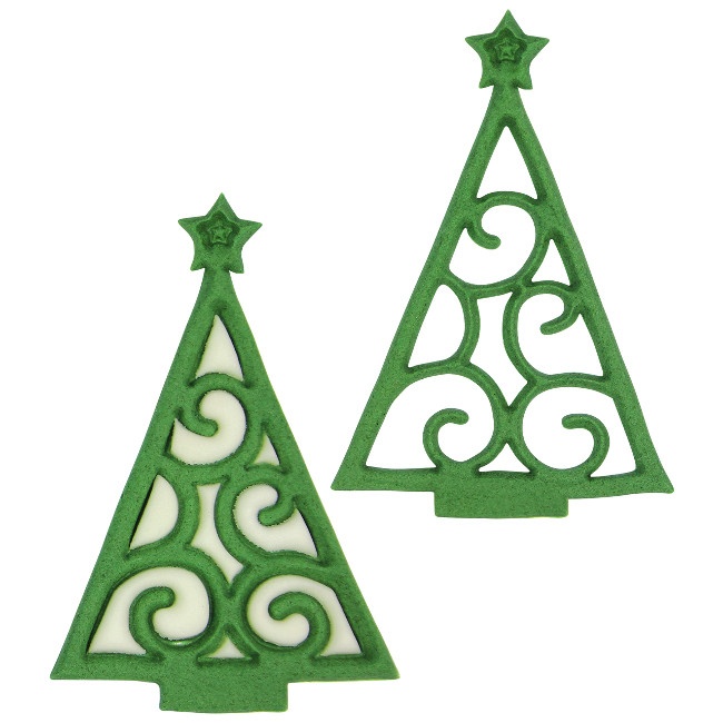 Foto detallada de cortador de árbol de pergaminos navideños de 6,5 x 3,5 cm - JEM