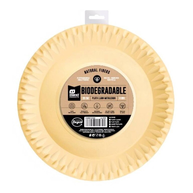 Platos de 28 cm de cartón de colores - 4 unidades