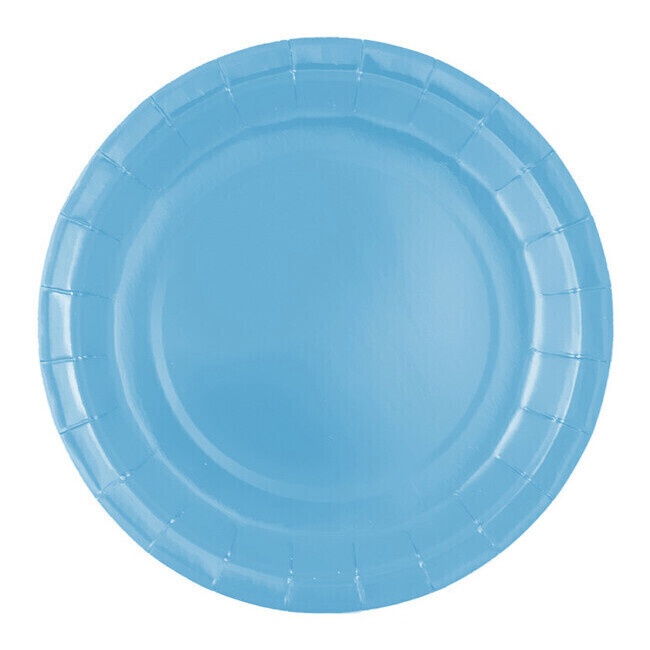 Platos de 23 cm de cartón de colores - 8 unidades