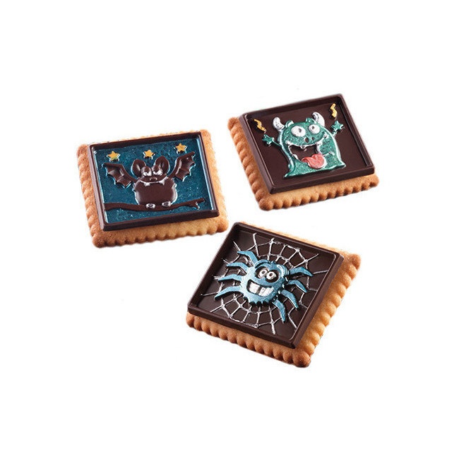 Foto detallada de kit para galletas de Cookie Choco Monsters - Silikomart - 2 unidades