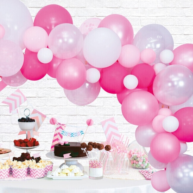 Guirnalda de globos rosa o azul de 4 m - Wefiesta - 71 unidades