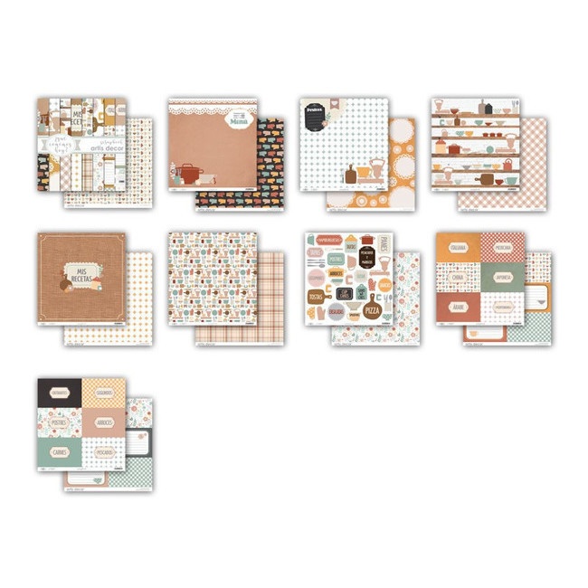 Kit de papeles scrapbooking de Qué comemos hoy Artis decor por 14,00