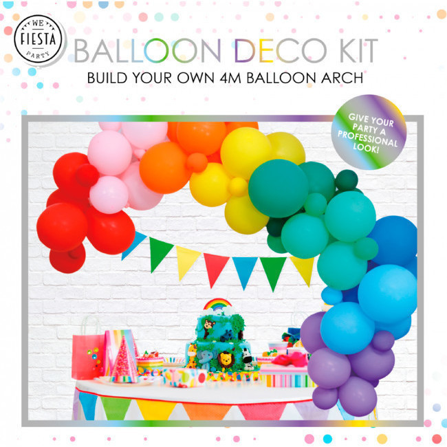 Guirnalda de globos arcoiris de colores de 4 m - Wefiesta - 81 unidades por  19,75 €