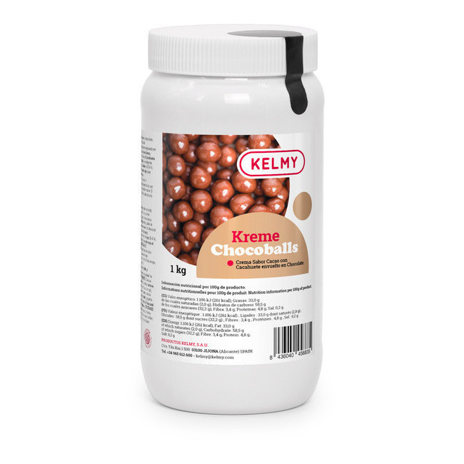 Vista principal del crema Chocoballs de 1 kg - Kelmy en stock