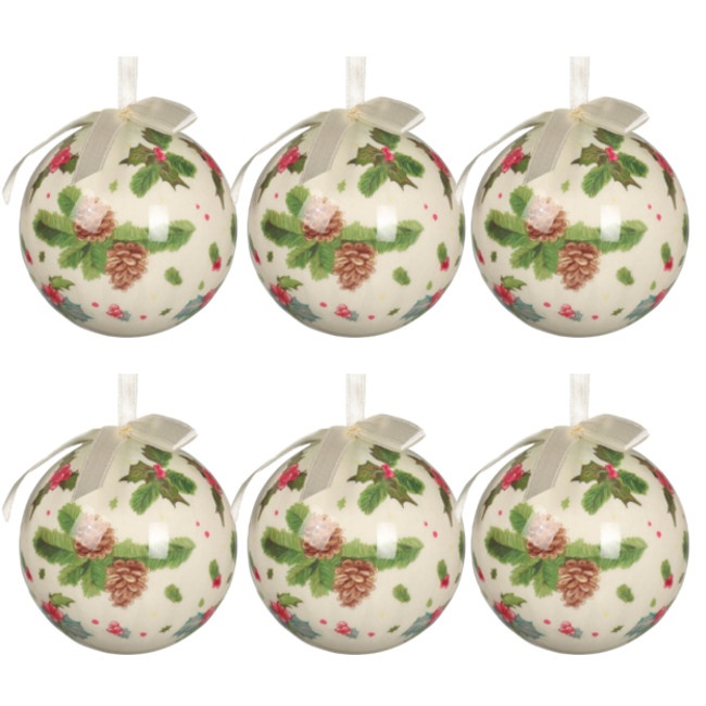 Vista frontal del bolas de Navidad de 7,5 cm - 6 unidades en stock