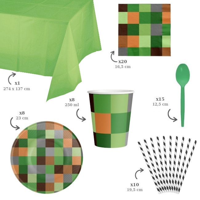 Pack para fiesta de Minecraft - 8 personas - 2