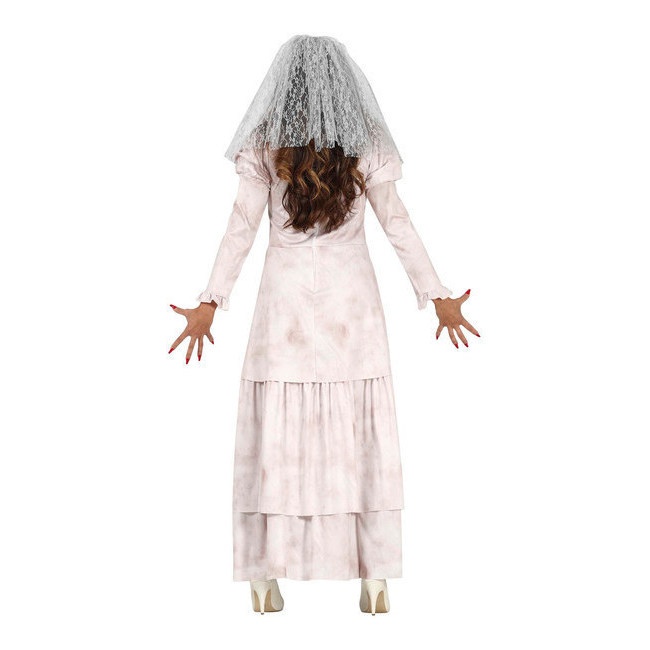Foto lateral/trasera del modelo de novia fantasma triste