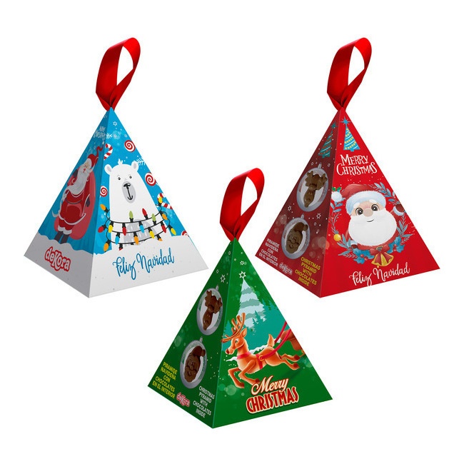 Foto detallada de pirámide navideña con chocolatinas de 40 gr - Dekora - 1 unidad