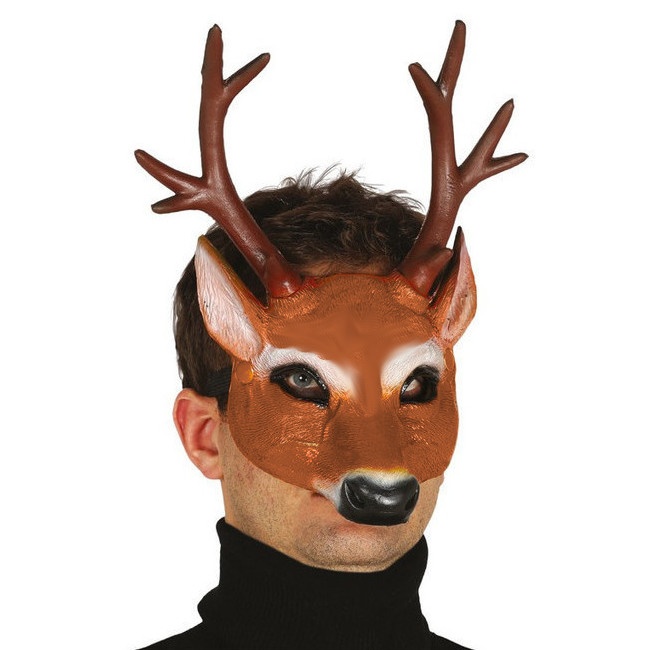 Vista frontal del máscara de ciervo de media cara en stock