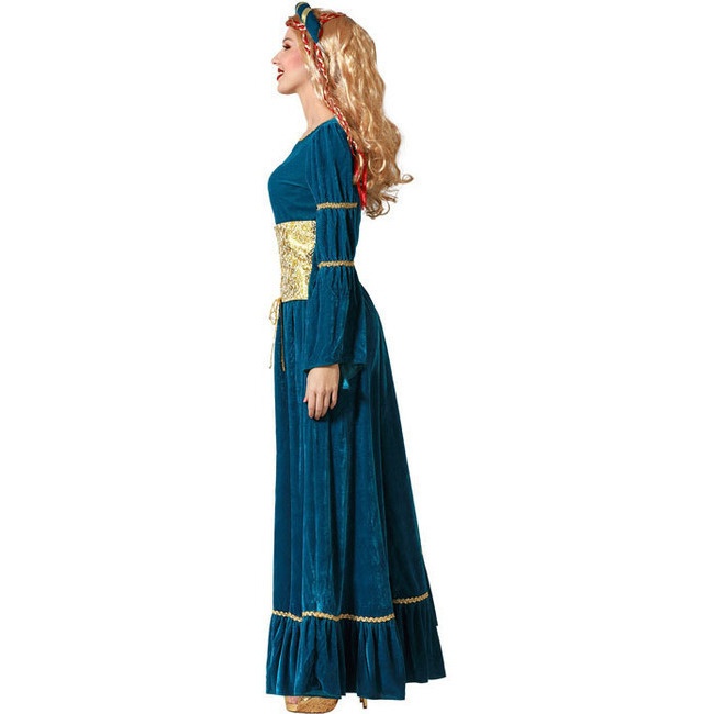 DISFRAZ DE REINA ARABE MEDIEVAL AZUL PARA MUJER