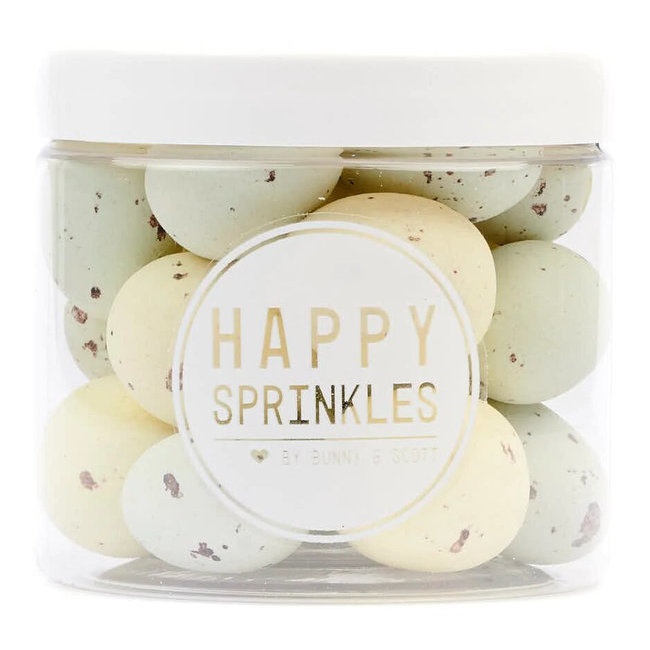 Foto detallada de huevos de trufa rellenos de mazapan Mr. & Mrs. Bunny de 160 gr - Happy Sprinkles