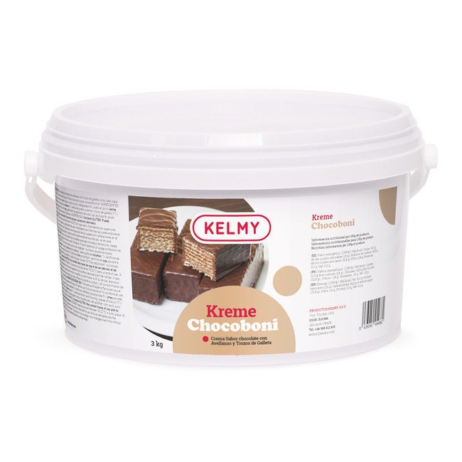 Vista delantera del crema Chocoboni de 3 kg - Kelmy en stock
