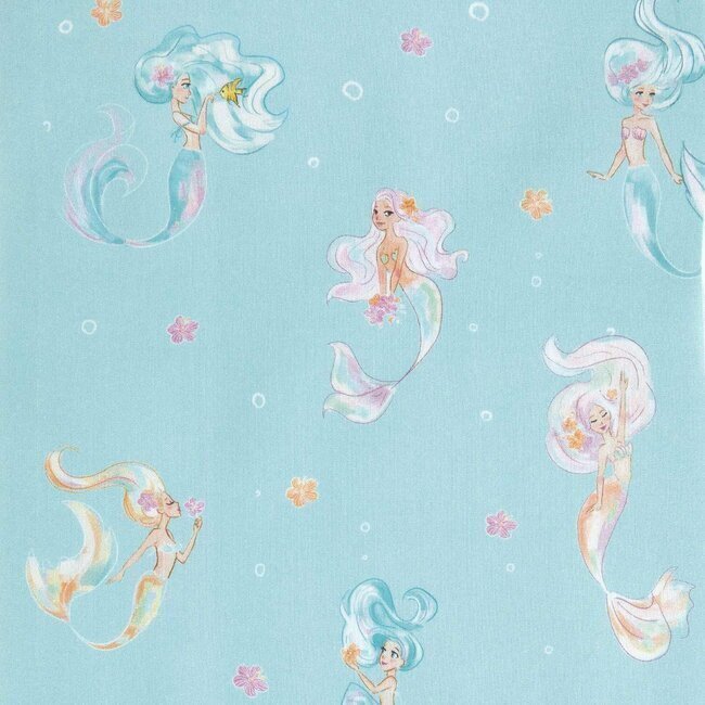 Vista delantera del tela popelín de algodón Mermaids - Katia en stock