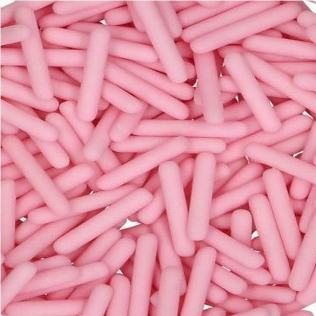 Vista principal del sprinkles de palitos mate XL de 70 gr - FunCakes en color blanco, rosa y turquesa