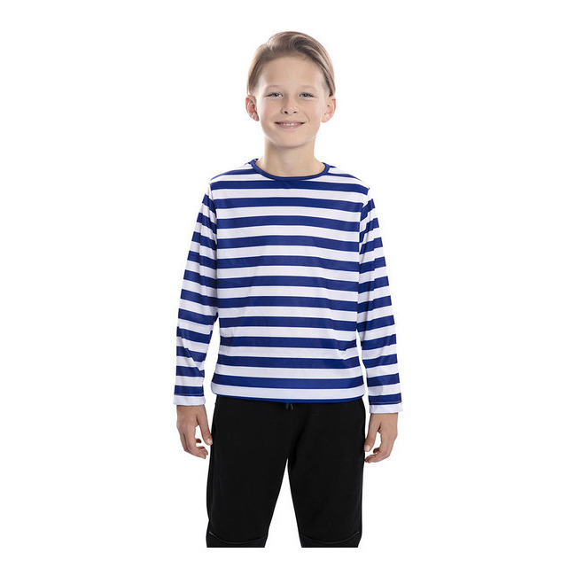 Vista principal del camiseta manga largas de rayas infantil en tallas 3 a 9 años rojo
