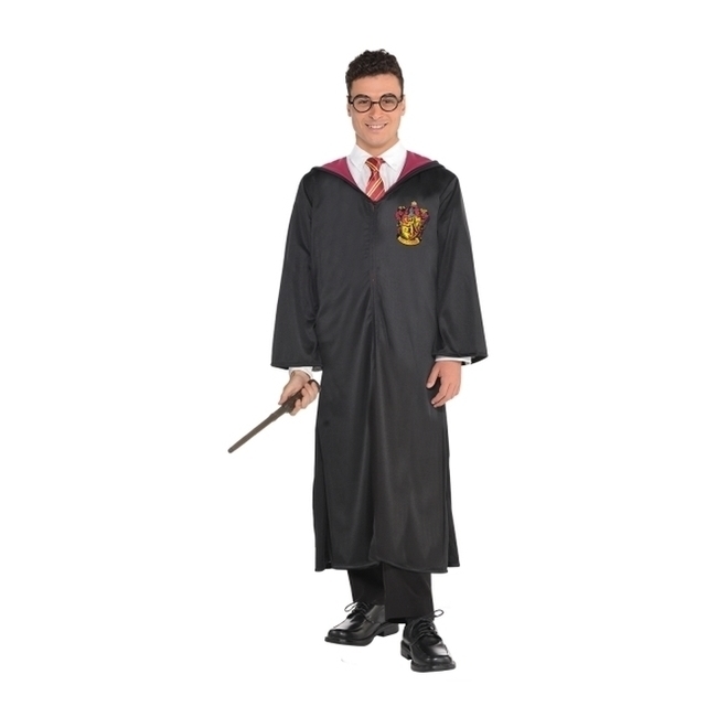 Vista frontal del disfraz de Harry Potter Gryffindor disponible también en talla XL