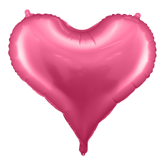 Vista frontal del globo de corazón de colores de 75 cm - PartyDeco - 1 unidad en color blanco, dorado, fucsia, rojo, rosa y rosa dorado