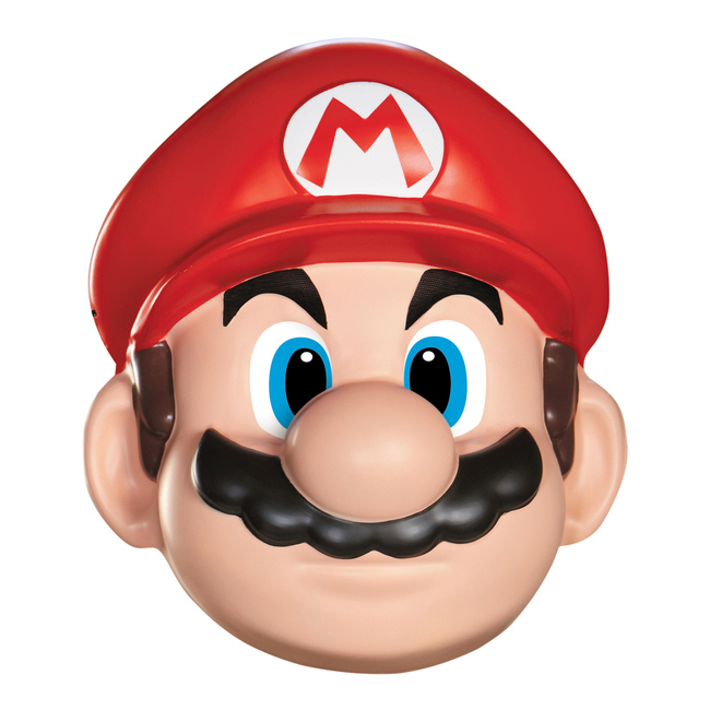 Vista frontal del máscara de Super Mario Bros en stock