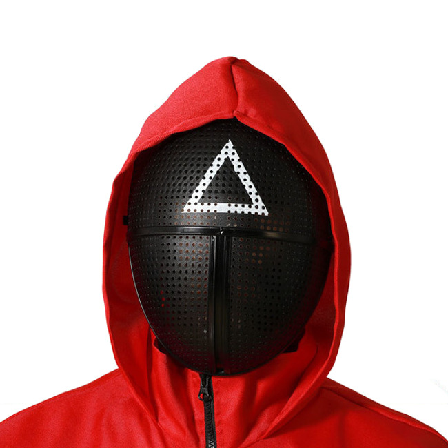 Vista principal del máscara de supervisor triángulo negra en stock