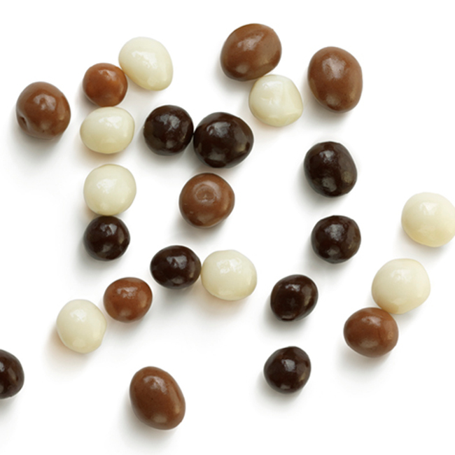Vista delantera del perlas mini crispi de chocolate de 600 gr - Dekora en stock