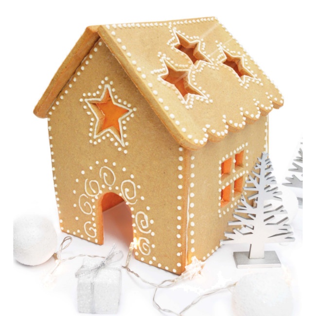Foto detallada de plantillas para crear casa de Navidad de 23 x 25 x 28 cm - Scrapcooking - 4 unidades