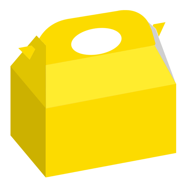 Vista delantera del caja de cartón de 16 x 10,5 x 16 cm - 12 unidades en color amarillo, azul, azul oscuro, blanco, dorado, fucsia, gris, kraft, lila, marfil, naranja, negro, plateado, rojo, rosa, verde lima y verde oscuro