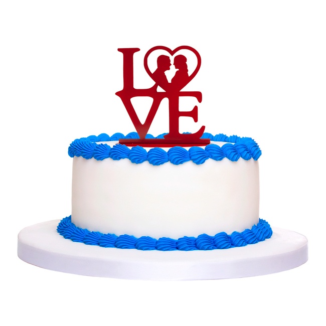 Foto detallada de topper para tarta de Love rojo de 19 x 19 cm - Dekora