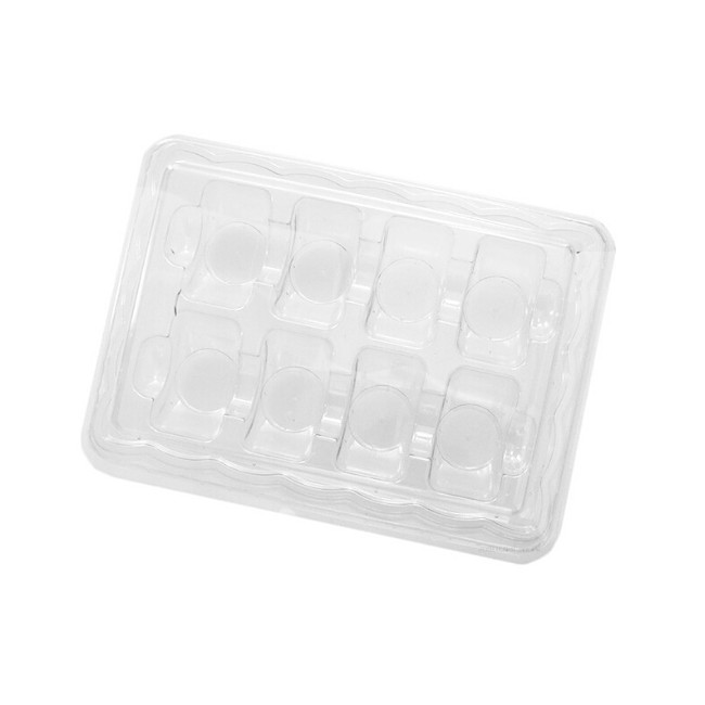 Vista frontal del caja de plástico en stock
