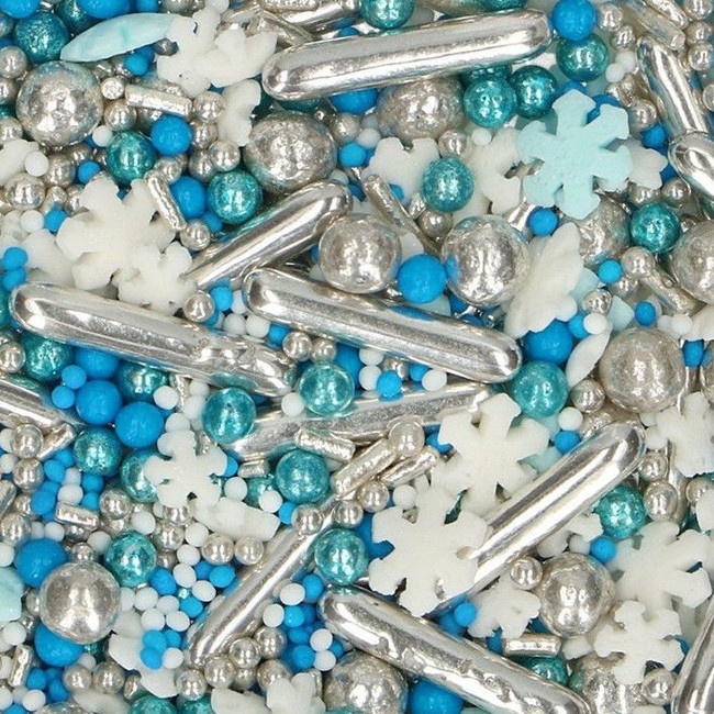 Vista frontal del sprinkles de mix Frosty de 65 gr - FunCakes