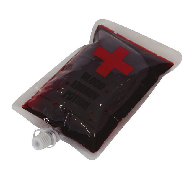 Vista frontal del bolsa de sangre artificial - 200 ml
