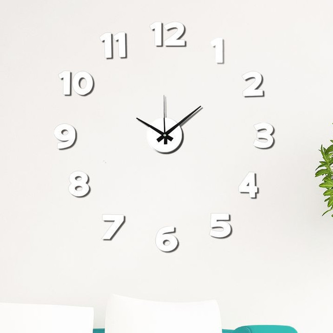 Reloj de pared adhesivo blanco de 50 cm - DCasa por 10,50 €