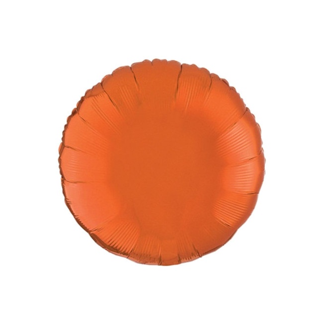 Vista principal del globo redondo liso de 45 cm - Anagram -1 unidad en color lila, marrón, naranja y negro