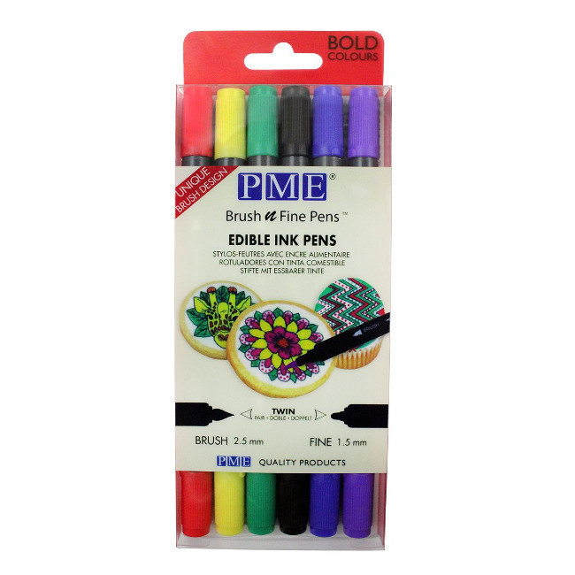 Set de bolígrafos de tinta comestible con doble punta de colores - PME - 6  unidades por 15,25 €