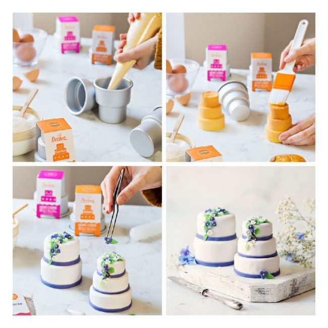 Foto detallada de molde para Wedding Cake mini de 2 pisos de aluminio de 7 x 8 cm - Decora