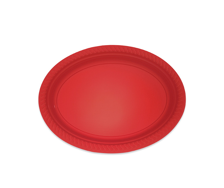 Vista principal del bandejas ovaladas de 30 x 23 cm - Maxi Products - 3 unidades en color rojo y rosa