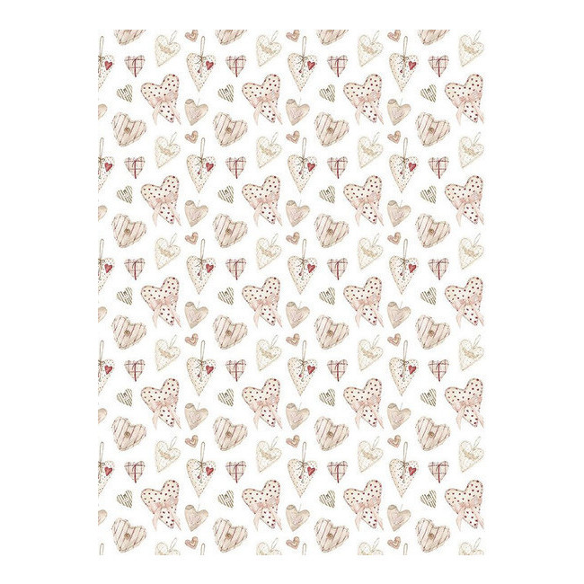 Vista principal del papel cartonaje de corazones rosas de 32 x 43,5 cm - Artis decor - 5 unidades en stock