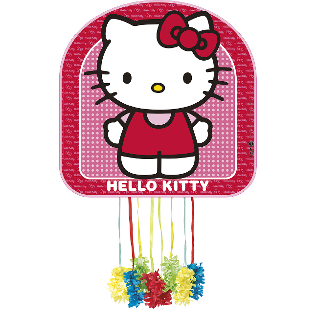 Vista delantera del piñata de Hello Kitty classic de 43 x 43 cm en stock