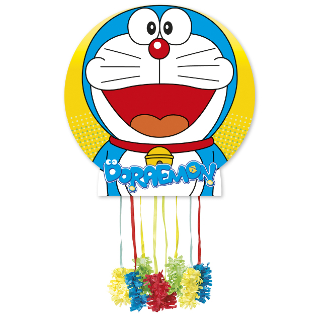 Vista frontal del piñata de Doraemon classic de 43 x 43 cm en stock