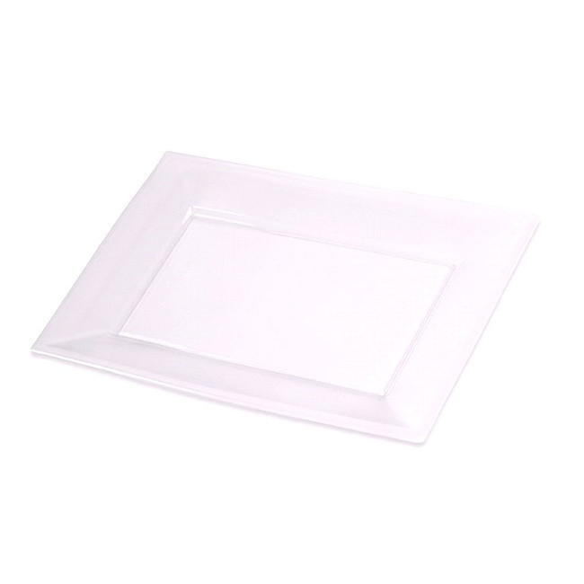 Vista principal del bandejas rectangulares transparentes de 33 x 22,5 cm - Maxi Products - 2 unidades