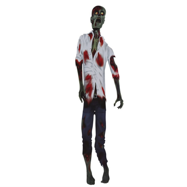 Vista principal del figura articulada de zombie de 1,50 m