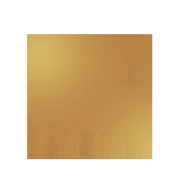 Vista frontal del servilletas metalizadas de 16,5 x 16,5 cm - Maxi Products - 30 unidades en color dorado, plateado y rojo
