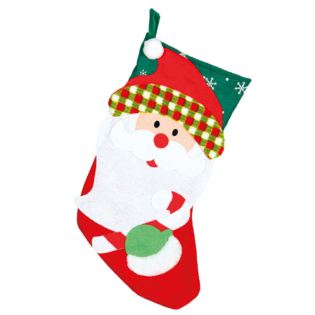 Vista delantera del calcetín de Papá Noel de 46 cm en stock