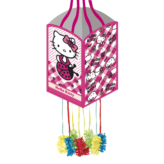 Vista principal del piñata cuadrada de Hello Kitty de 34 x 20 cm en stock