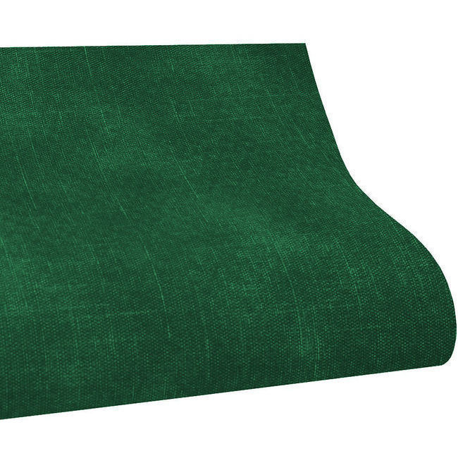 Vista delantera del lámina de ecopiel efecto tela Verde bosque de 33 x 50 cm en stock