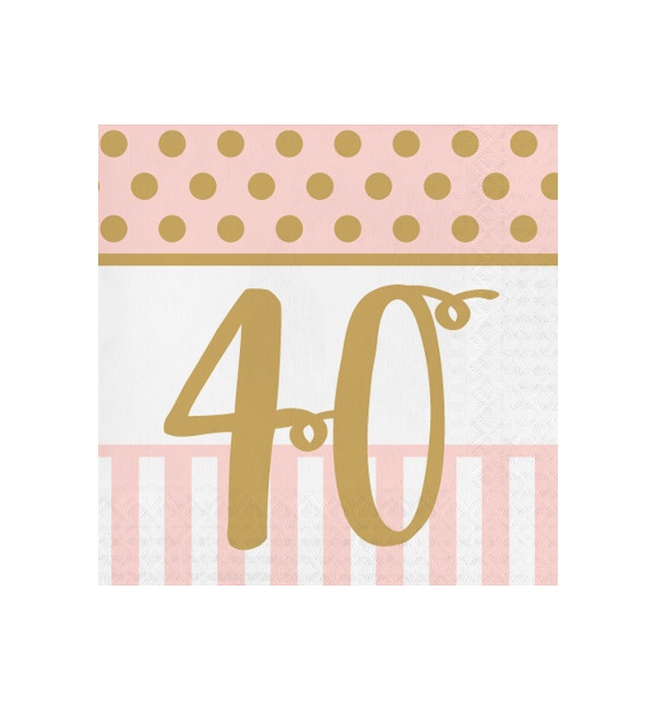 Vista principal del servilletas de Pink Chic cumpleaños de 16,5 x 16,5 cm - 20 unidades en stock